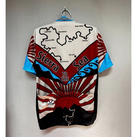 Voler Men's 3/4 Zip Short Sleeve Sierra to the Sea Cycling Jersey Medium Multi - Picture 2 of 8